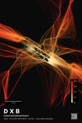 DXB flight path print — Inferno theme · Dark
