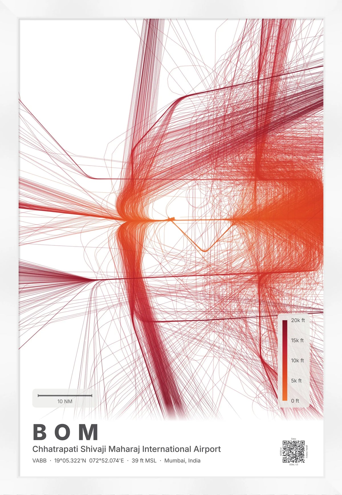 BOM flight path map — Inferno theme · Light [material:framed_white]