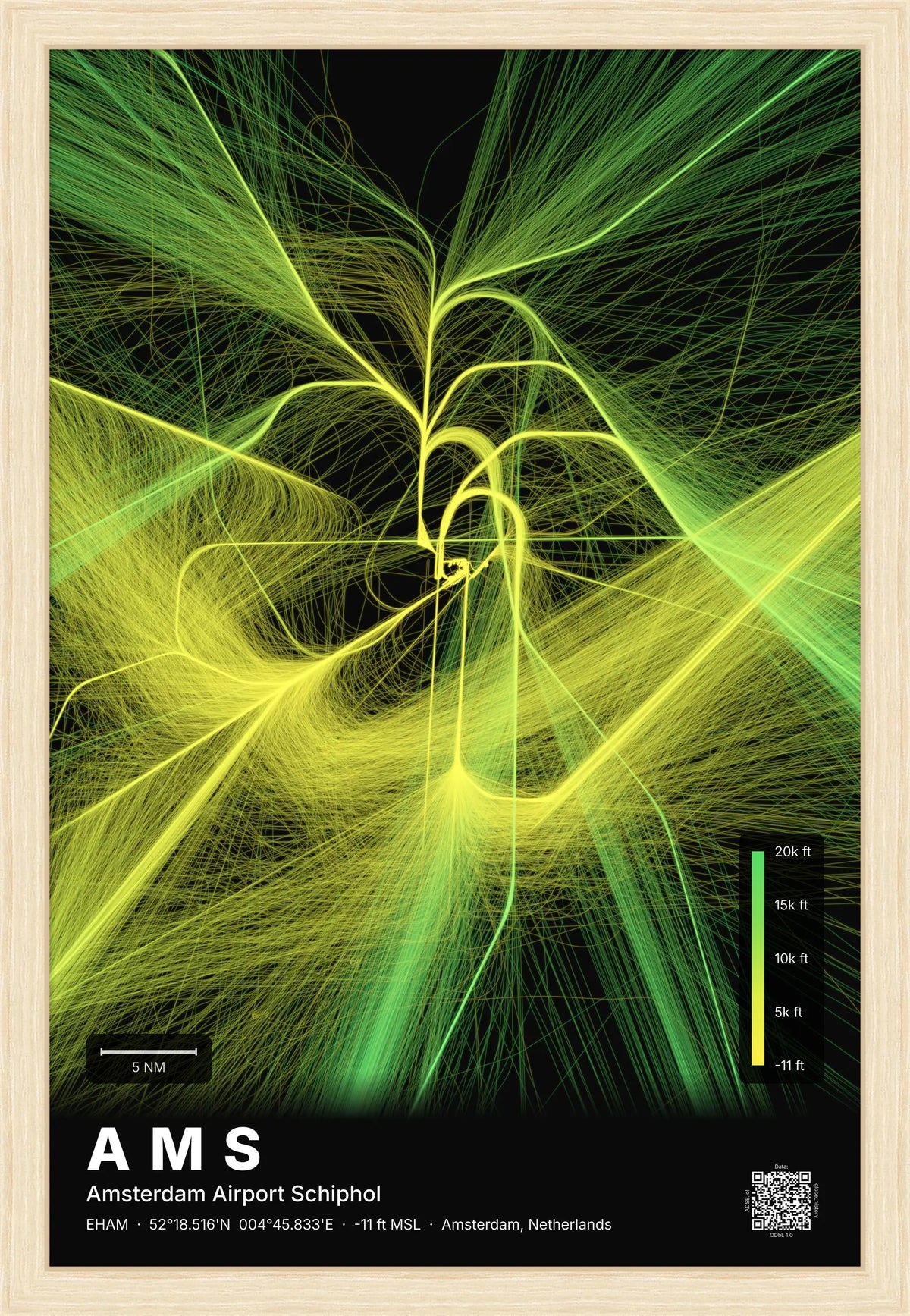 AMS flight path map — Citrus theme · Dark [material:framed_natural]