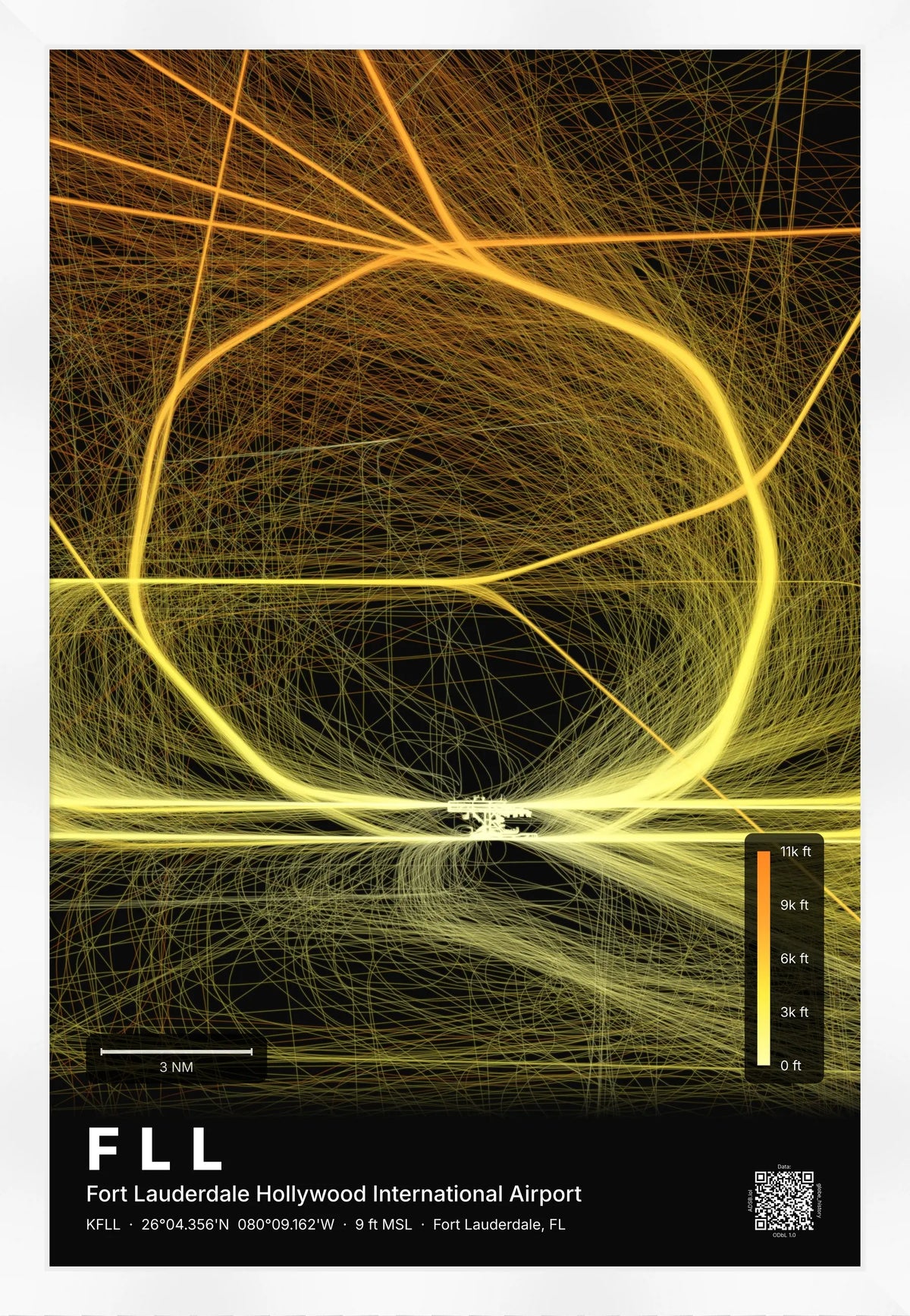 FLL flight path map — Solana theme · Dark [material:framed_white]