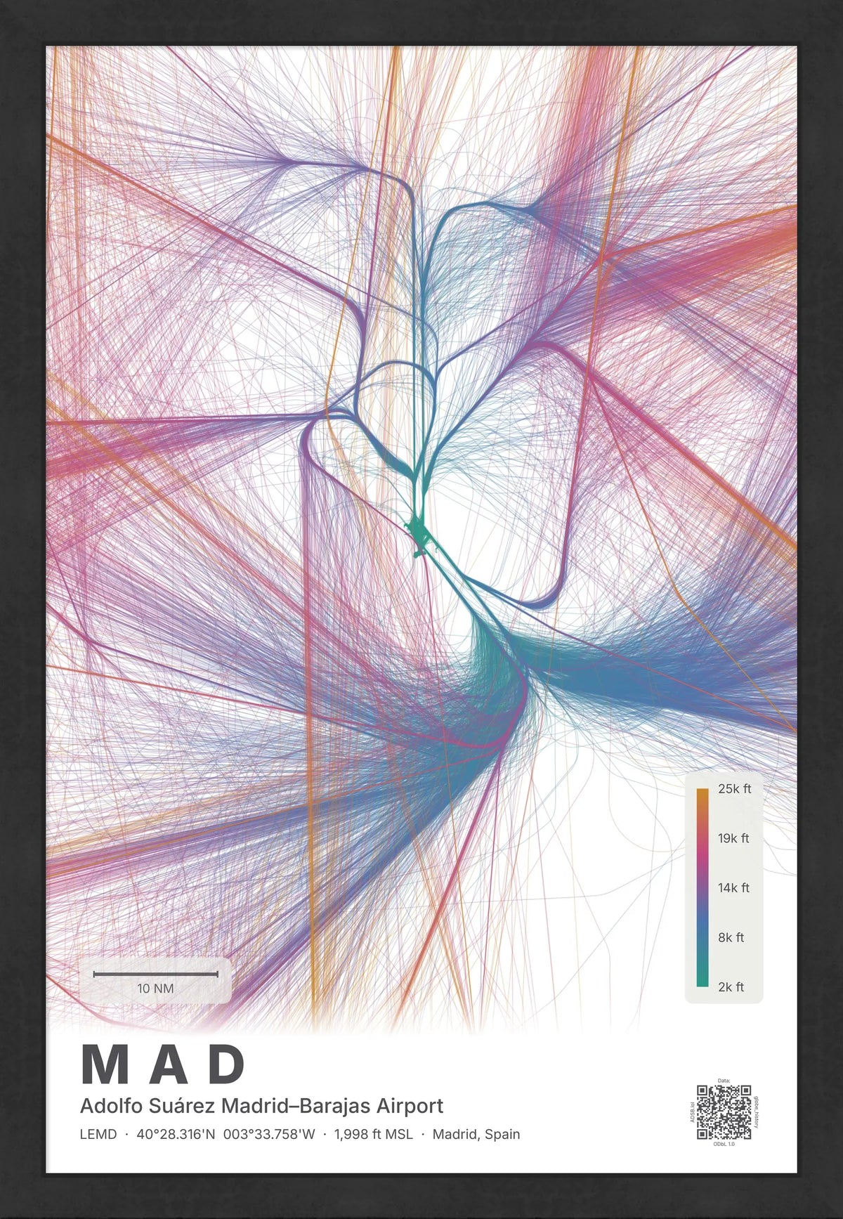 MAD flight path map — Aurora theme · Light [material:framed_black]