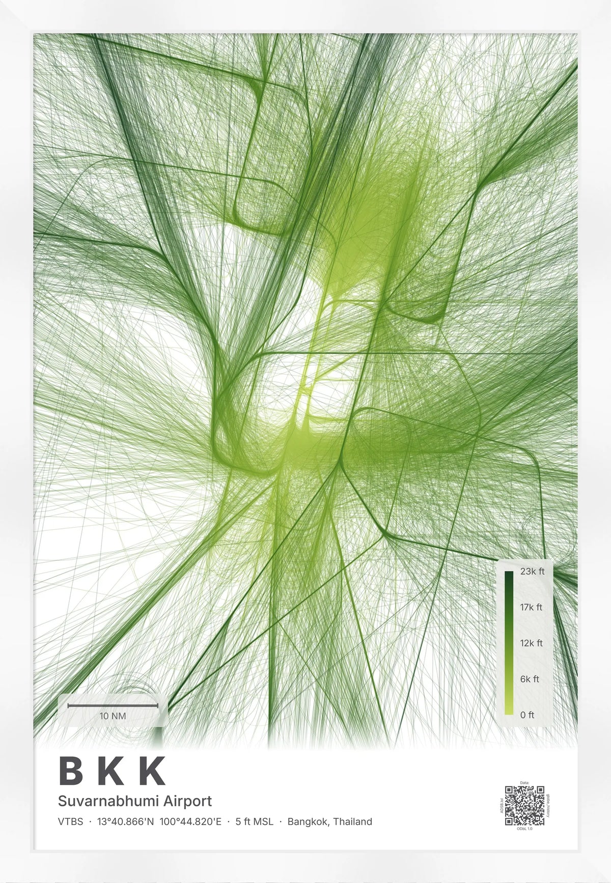 BKK flight path map — Citrus theme · Light [material:framed_white]