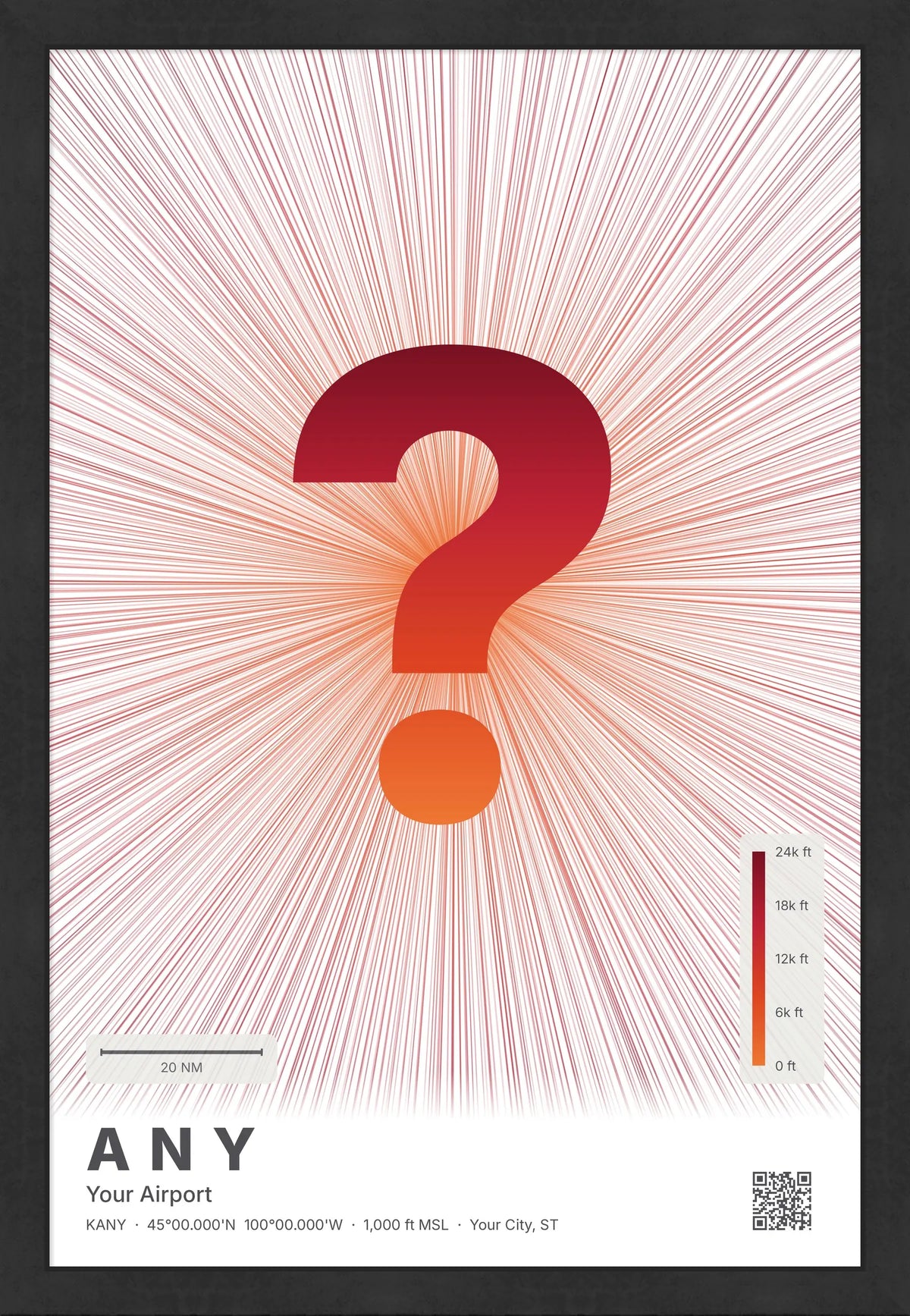 Custom airport print — Inferno theme · Light [material:framed_black]