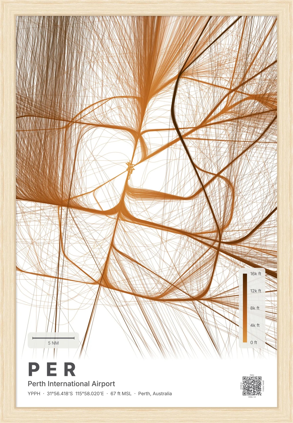 PER flight path map — Solana theme · Light [material:framed_natural]