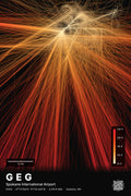GEG flight path print — Inferno theme · Dark