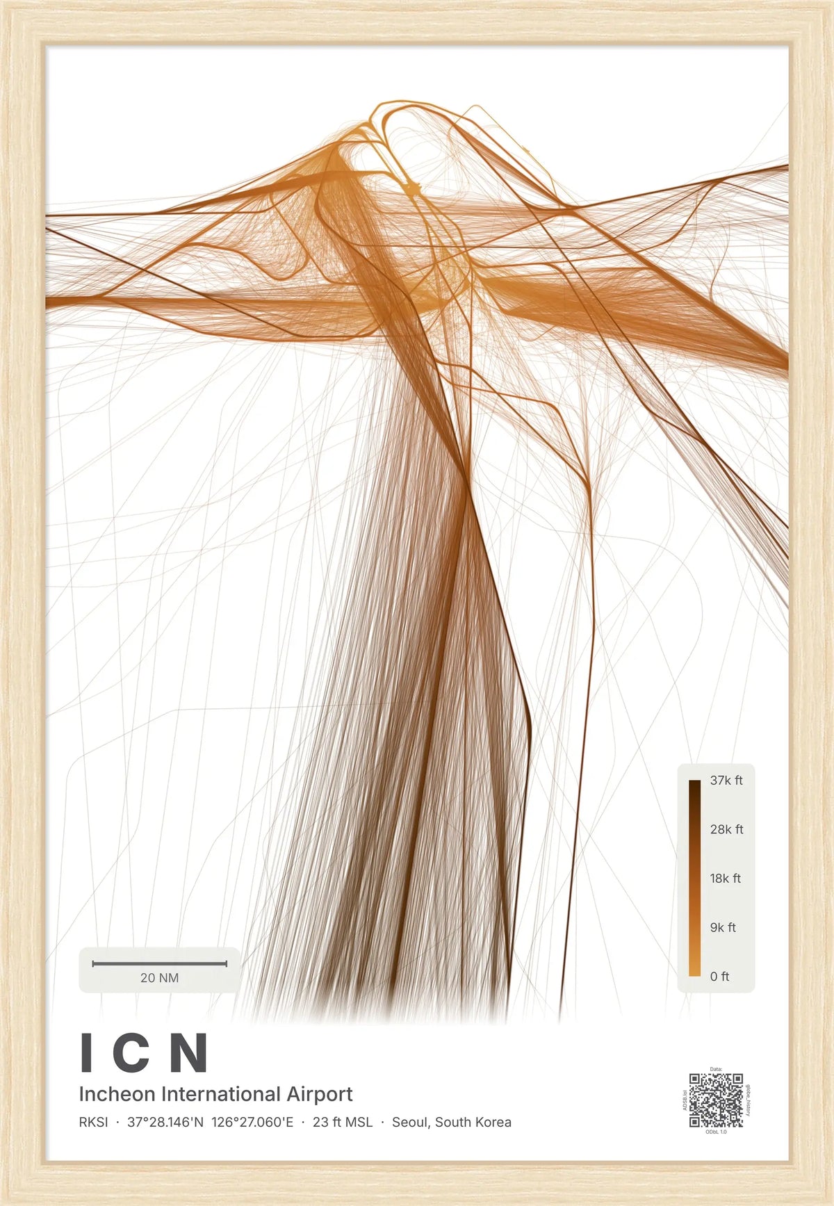 ICN flight path map — Solana theme · Light [material:framed_natural]