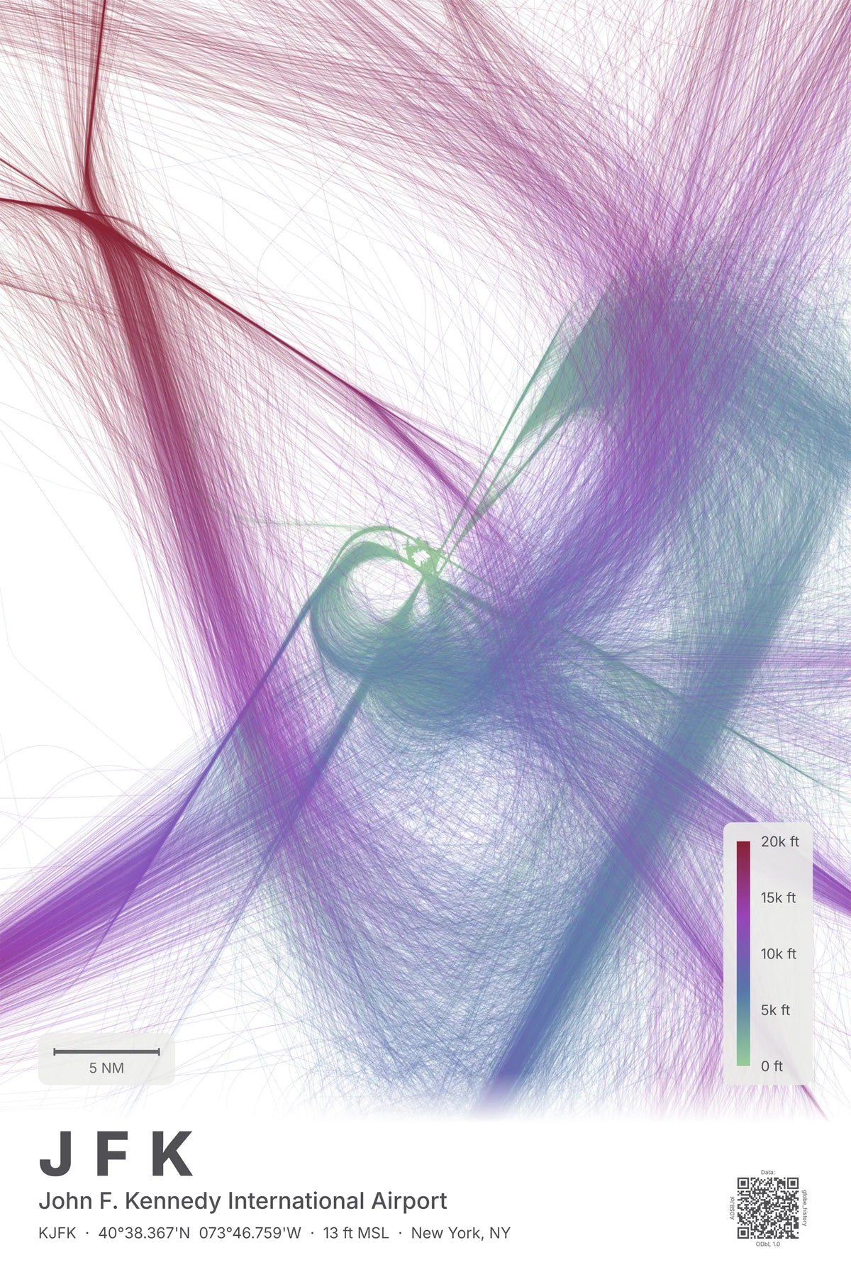JFK flight path map — Prism theme · Light