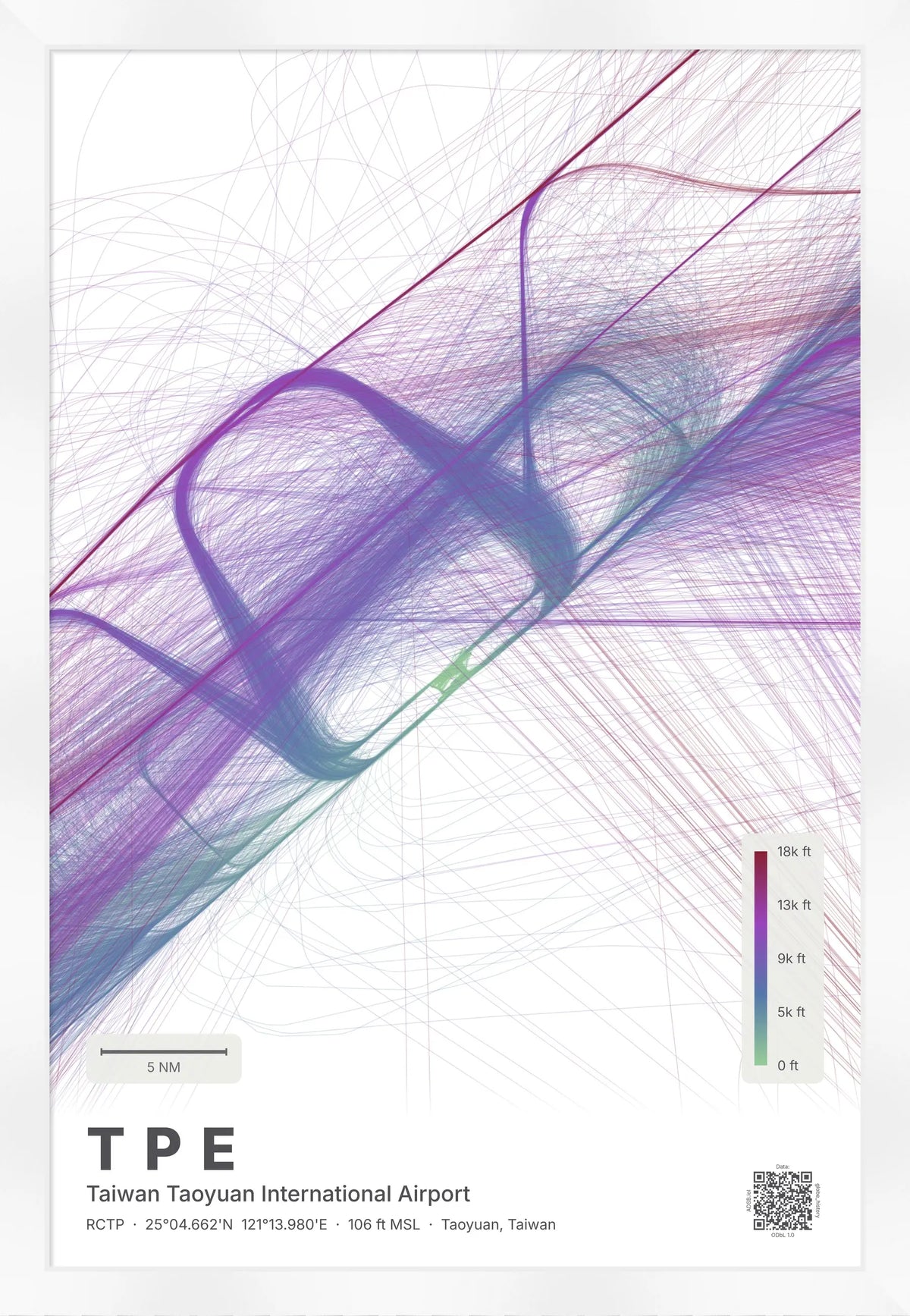 TPE flight path map — Prism theme · Light [material:framed_white]