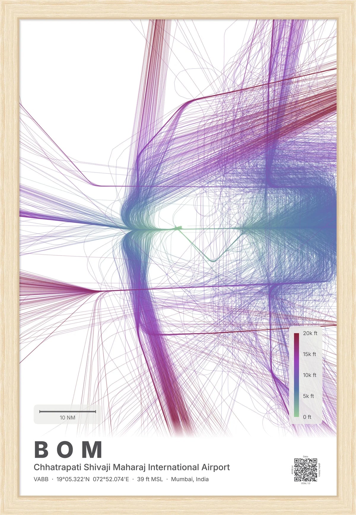 BOM flight path map — Prism theme · Light [material:framed_natural]