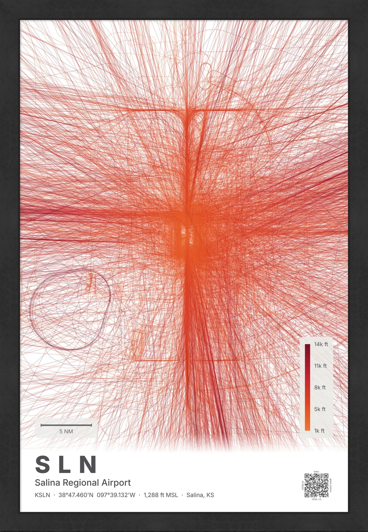 SLN flight path map — Inferno theme · Light [material:framed_black]