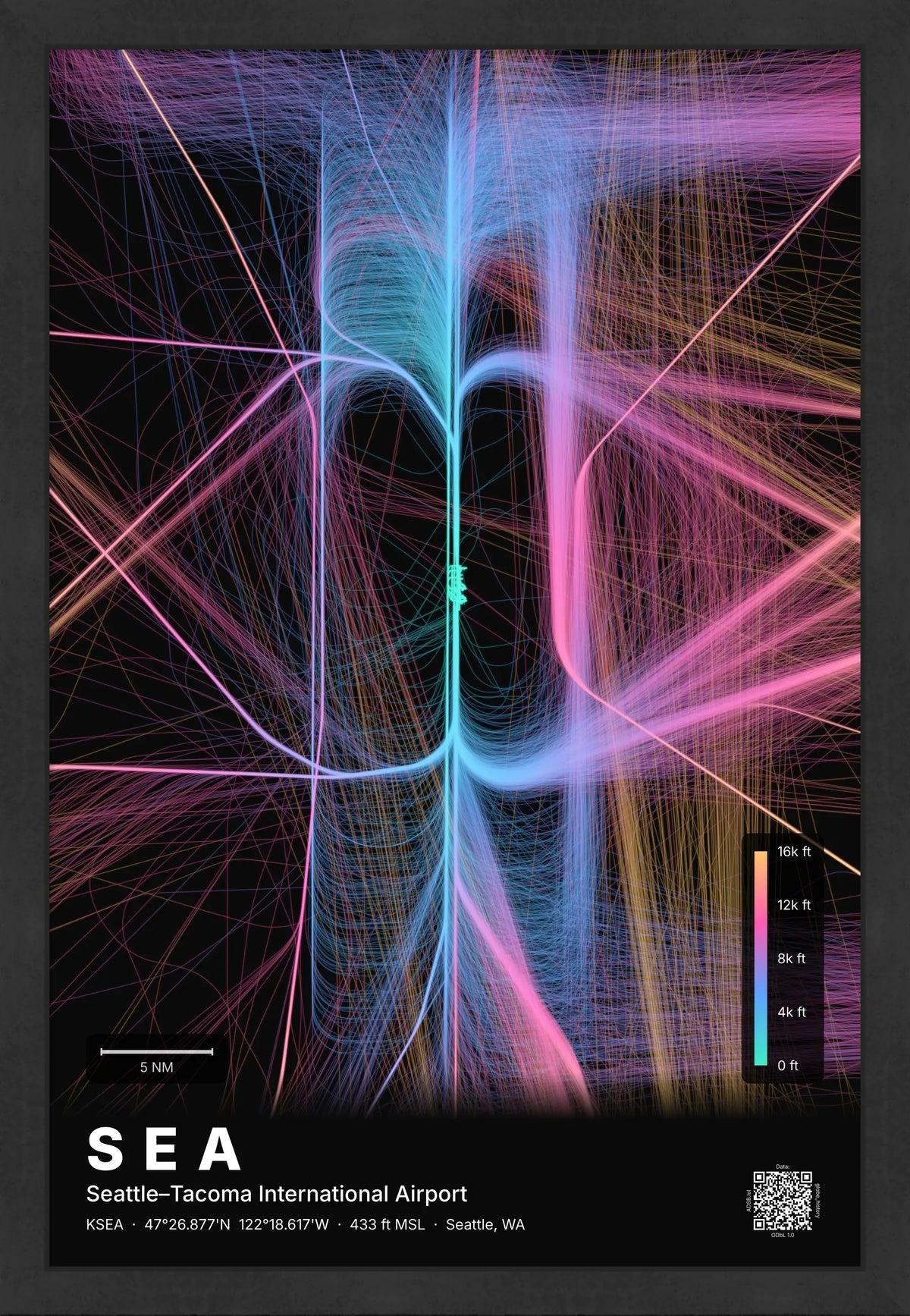 SEA flight path map — Aurora theme · Dark [material:framed_black]