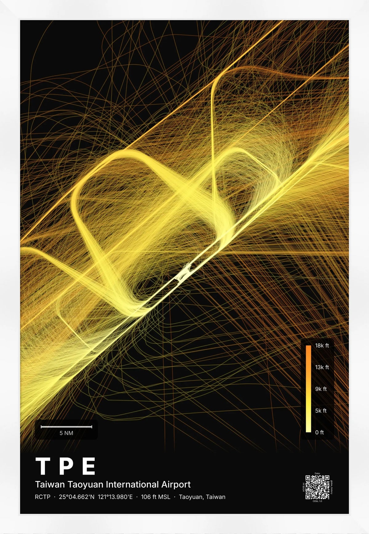 TPE flight path map — Solana theme · Dark [material:framed_white]