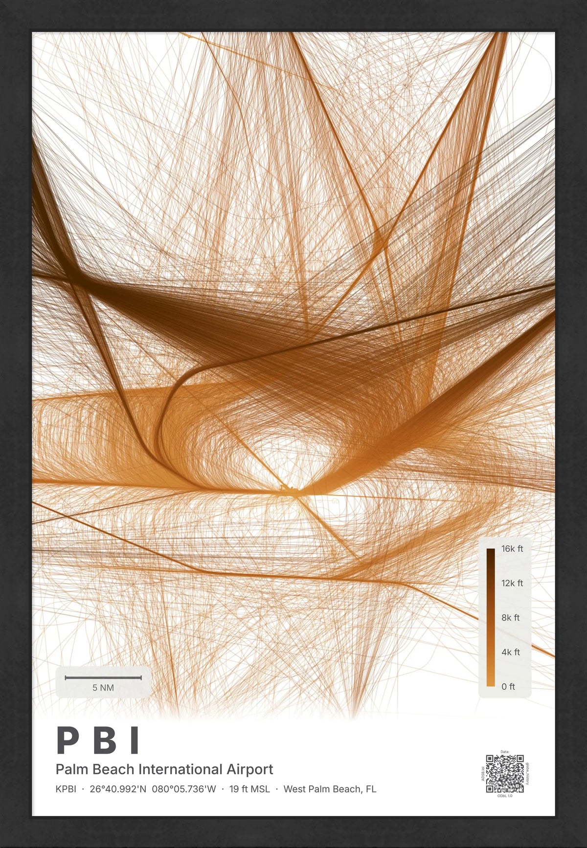 PBI flight path print — Solana theme · Light [material:framed_black]