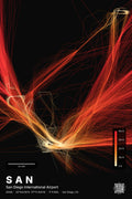 SAN flight path print — Inferno theme · Dark