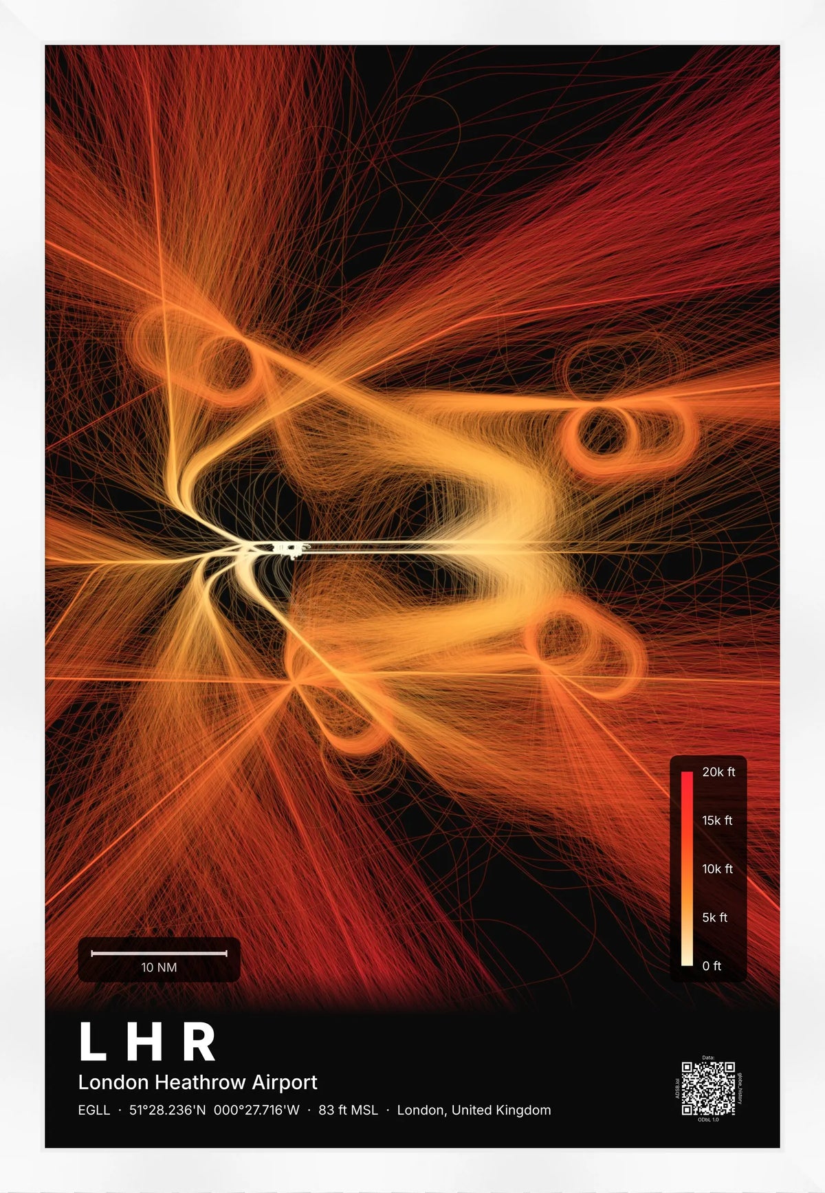 LHR flight path map — Inferno theme · Dark [material:framed_white]