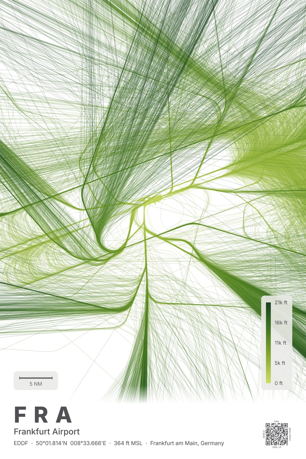 FRA flight path map — Citrus theme · Light