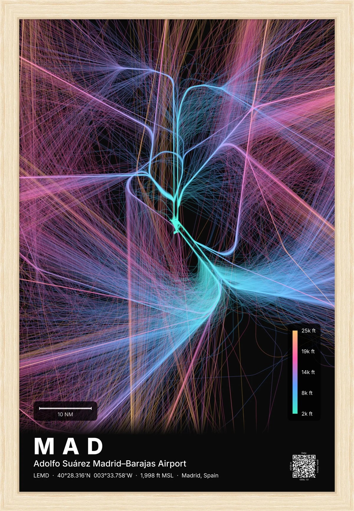 MAD flight path map — Aurora theme · Dark [material:framed_natural]