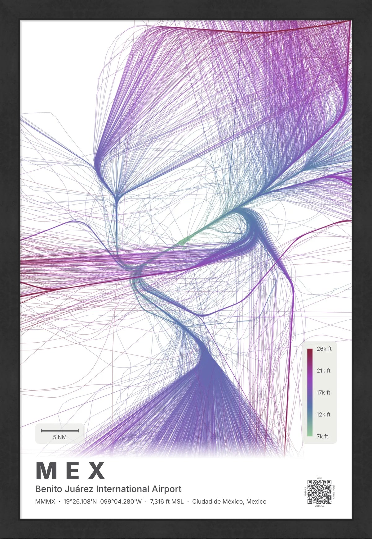 MEX flight path map — Prism theme · Light [material:framed_black]