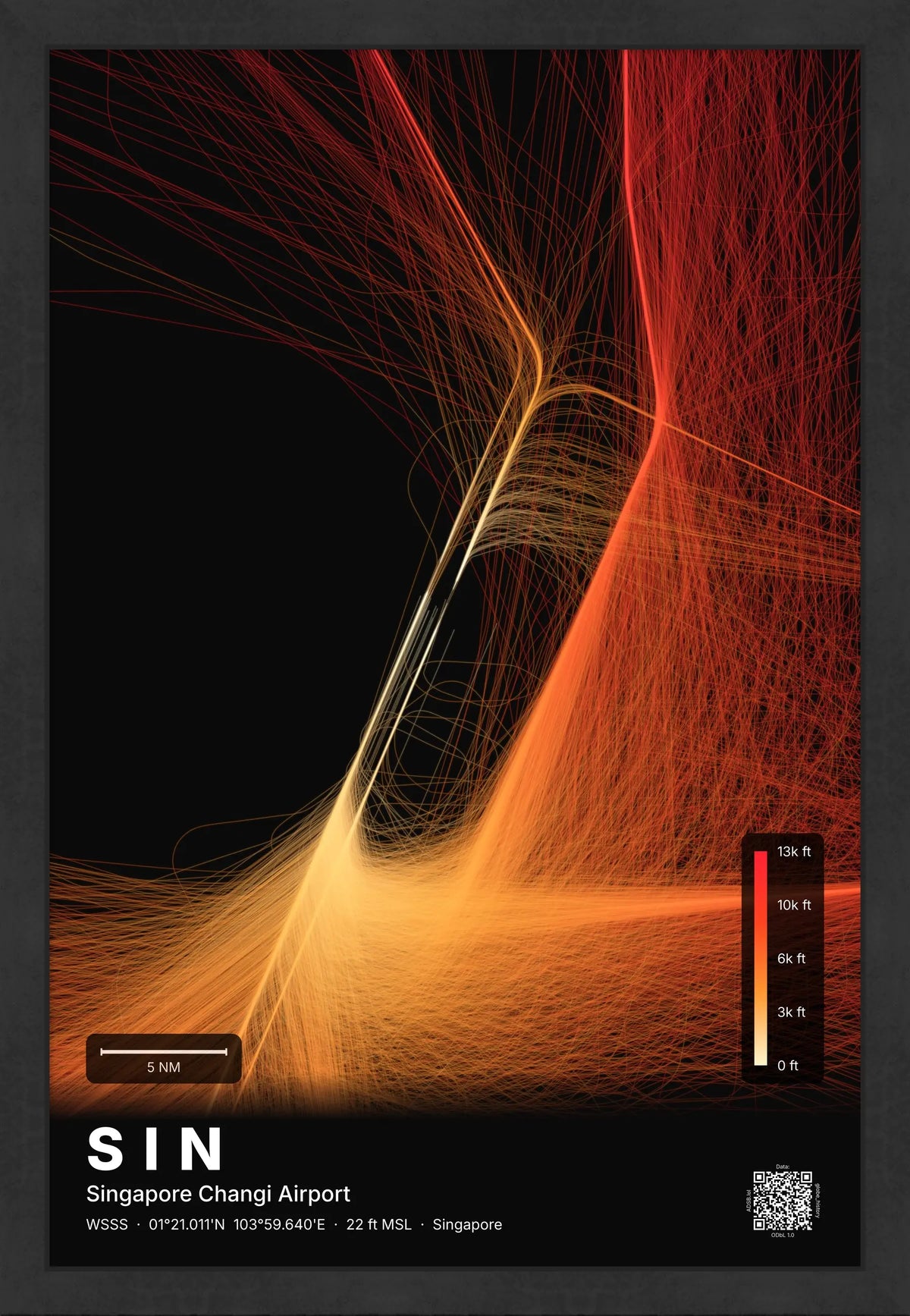SIN flight path map — Inferno theme · Dark [material:framed_black]