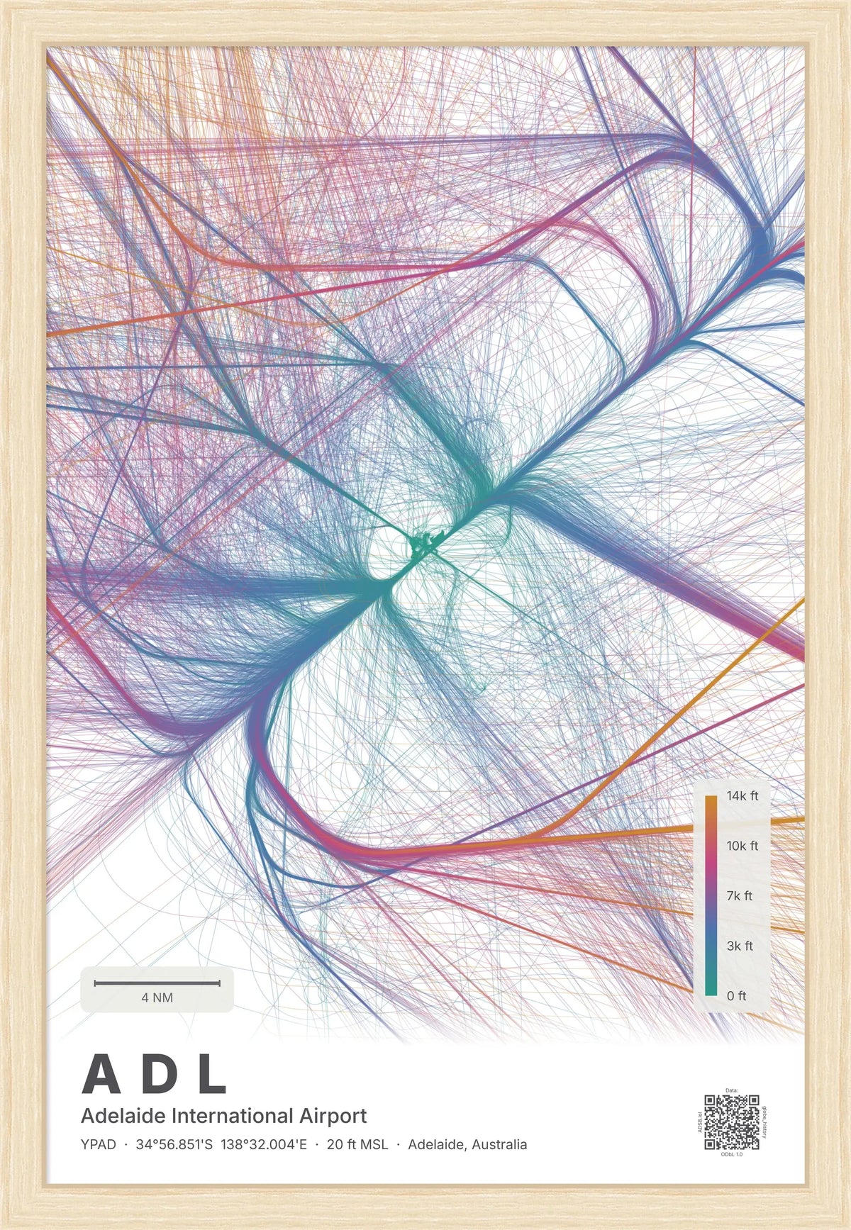 ADL flight path map — Aurora theme · Light [material:framed_natural]