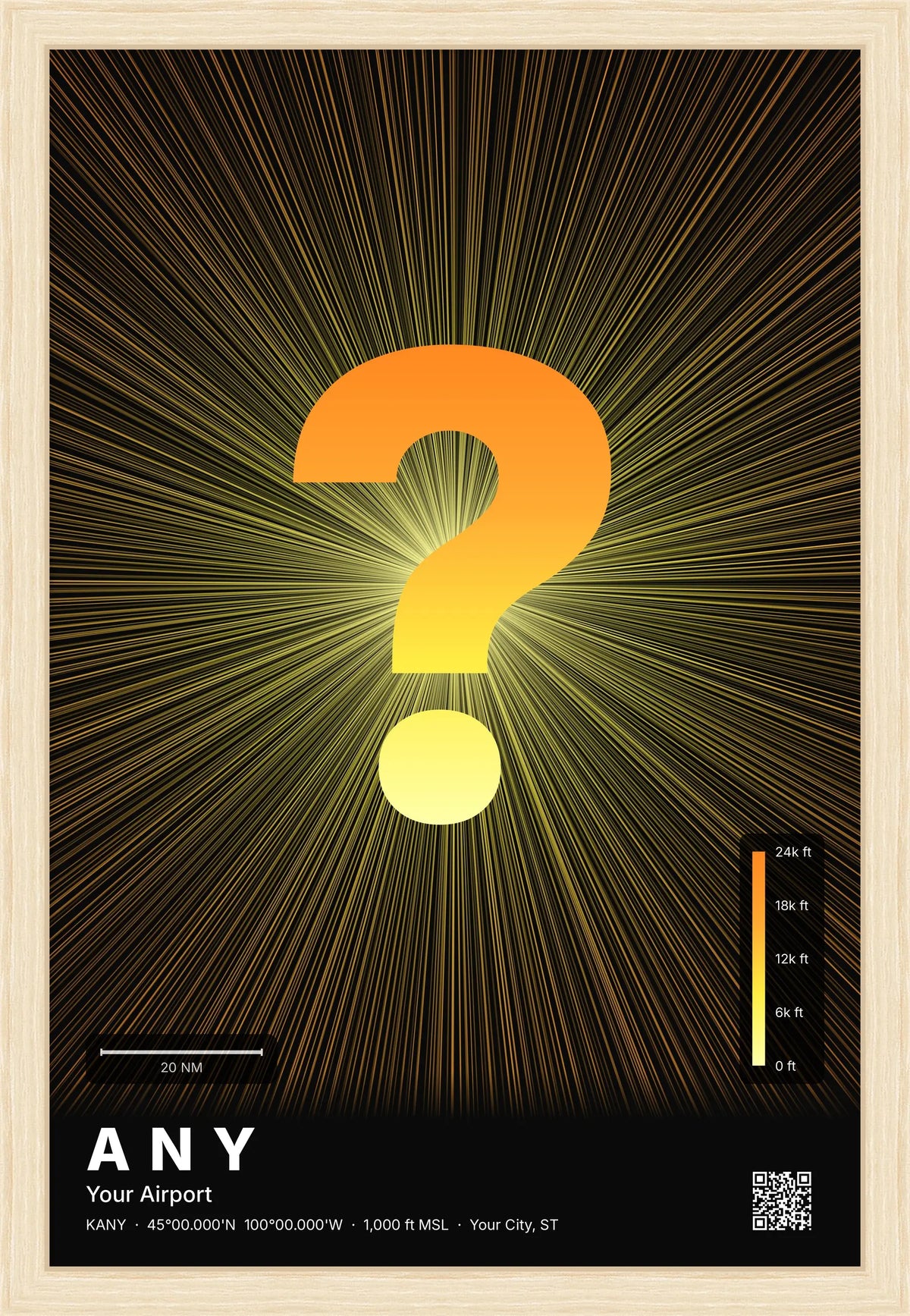 Custom airport print — Solana theme · Dark [material:framed_natural]