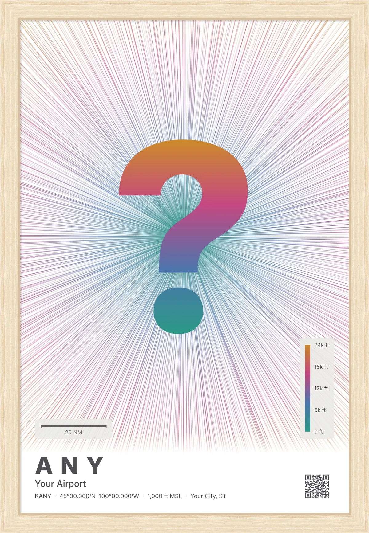 Custom airport print — Aurora theme · Light [material:framed_natural]
