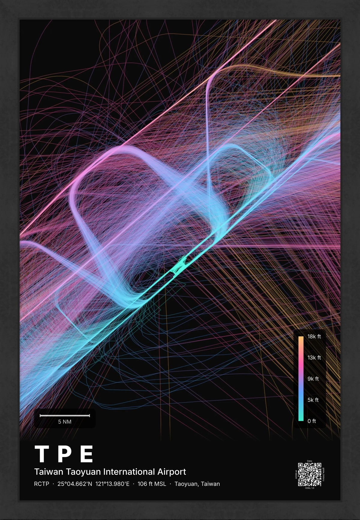 TPE flight path map — Aurora theme · Dark [material:framed_black]