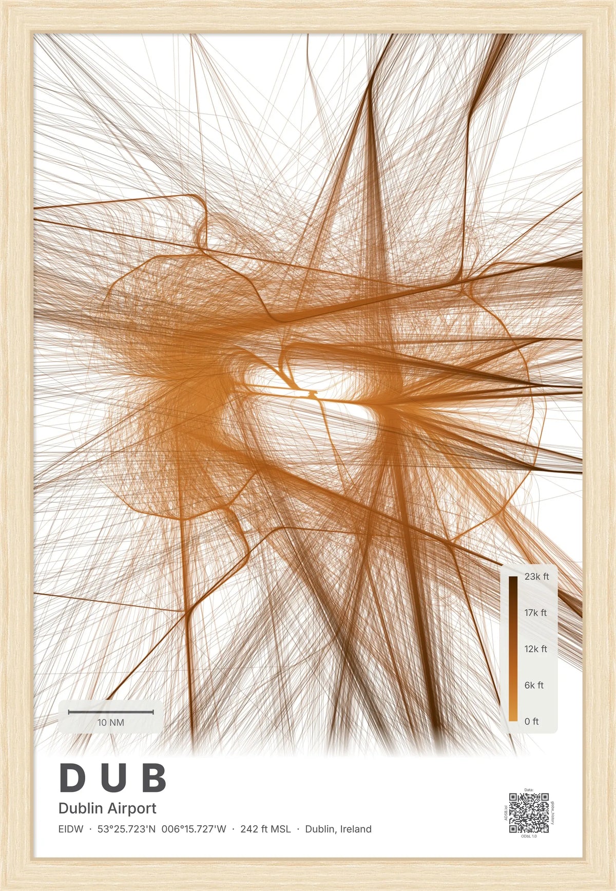 DUB flight path map — Solana theme · Light [material:framed_natural]