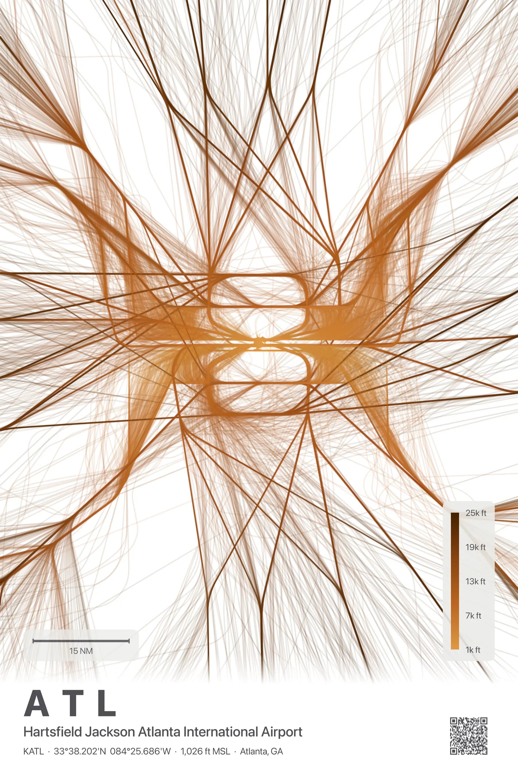 ATL flight path print — Solana theme · Light