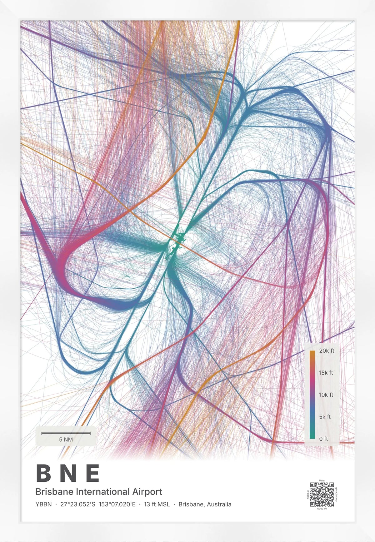 BNE flight path map — Aurora theme · Light [material:framed_white]