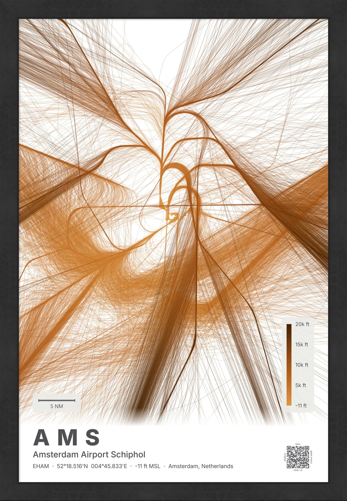 AMS flight path map — Solana theme · Light [material:framed_black]