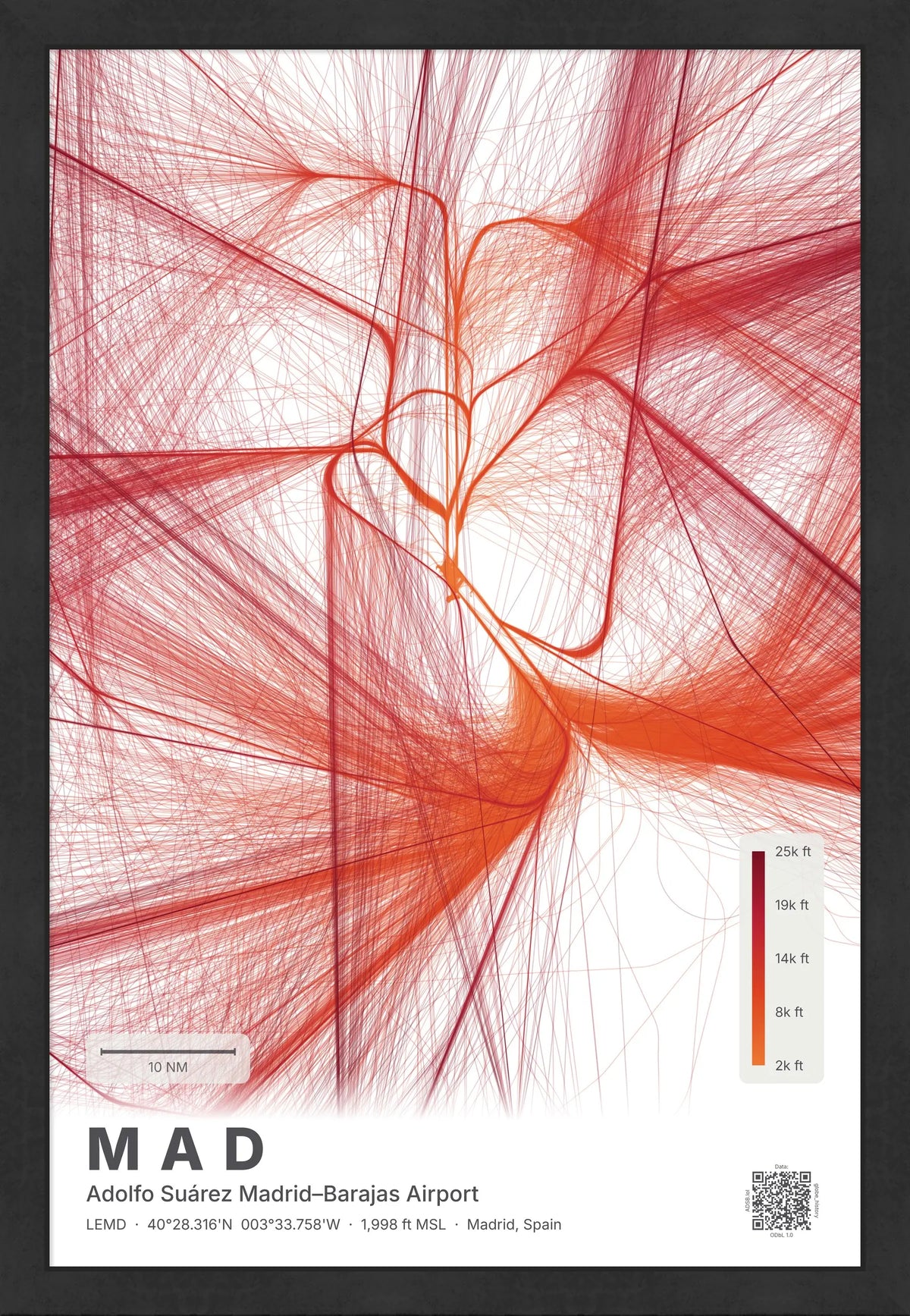 MAD flight path map — Inferno theme · Light [material:framed_black]