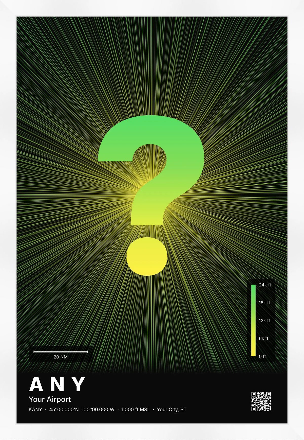 Custom airport print — Citrus theme · Dark [material:framed_white]