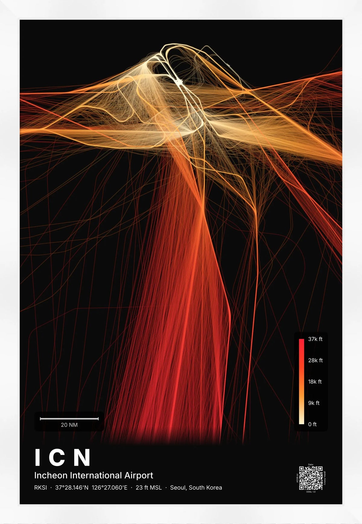 ICN flight path map — Inferno theme · Dark [material:framed_white]