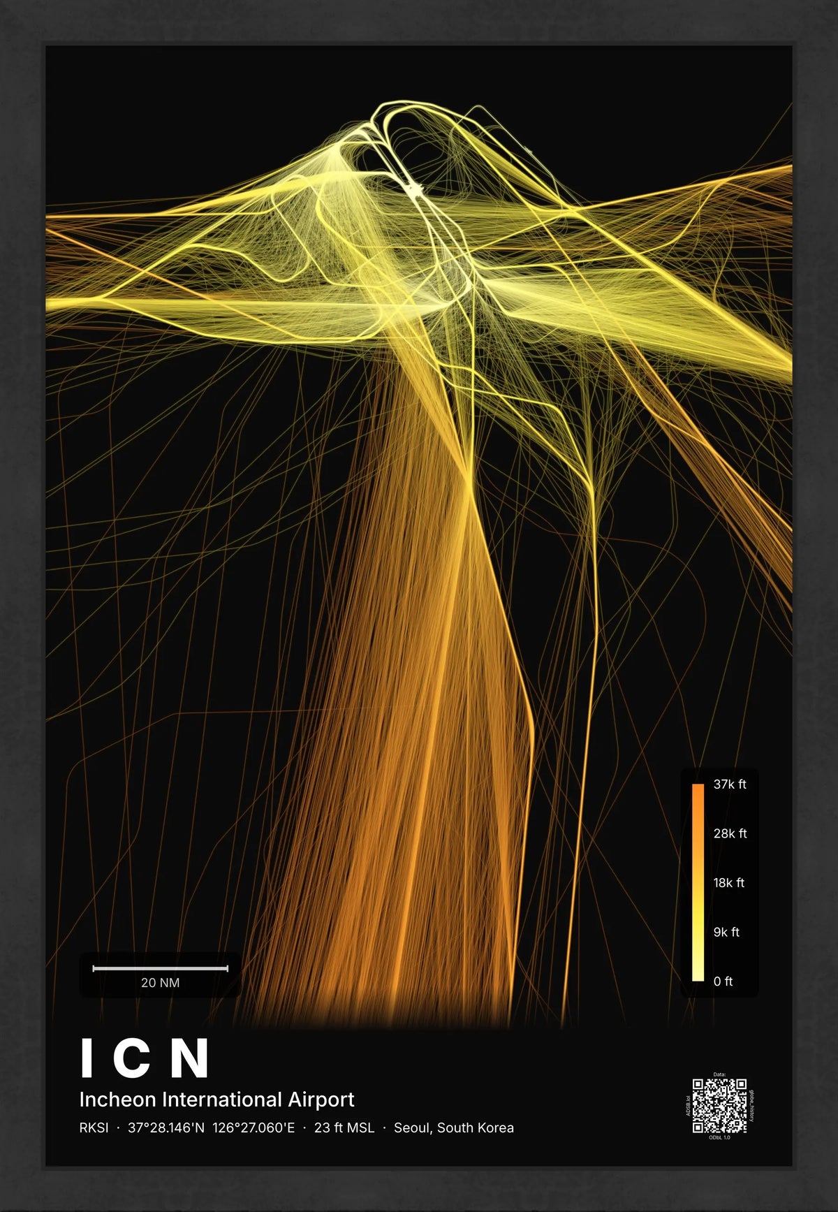 ICN flight path map — Solana theme · Dark [material:framed_black]