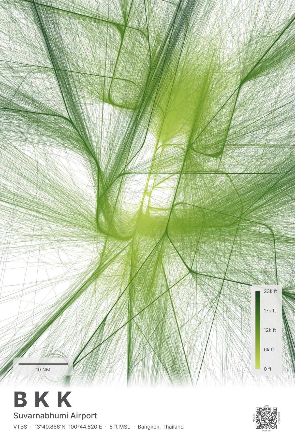 BKK flight path map — Citrus theme · Light