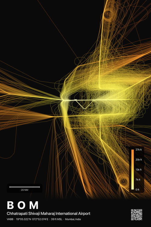 BOM flight path print — Solana theme · Dark