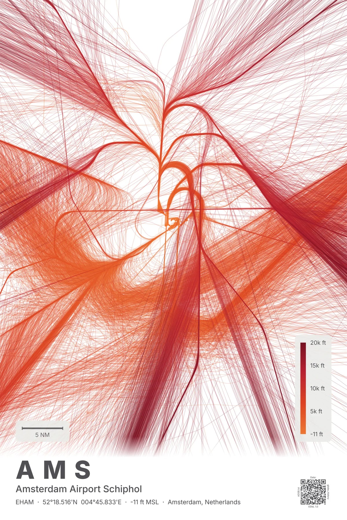 AMS flight path map — Inferno theme · Light