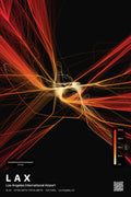 LAX flight path print — Inferno theme · Dark