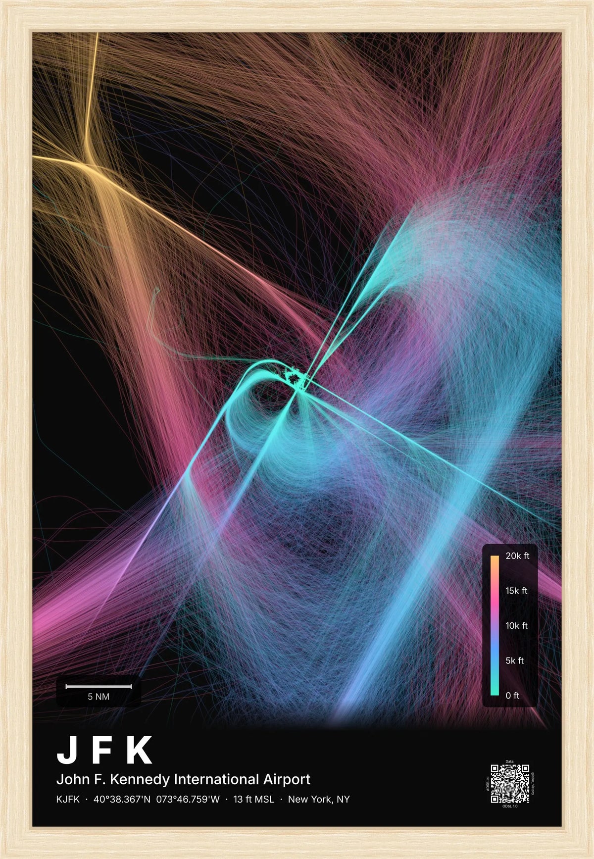 JFK flight path map — Aurora theme · Dark [material:framed_natural]