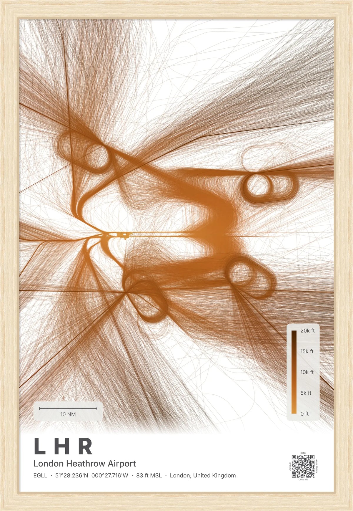 LHR flight path map — Solana theme · Light [material:framed_natural]
