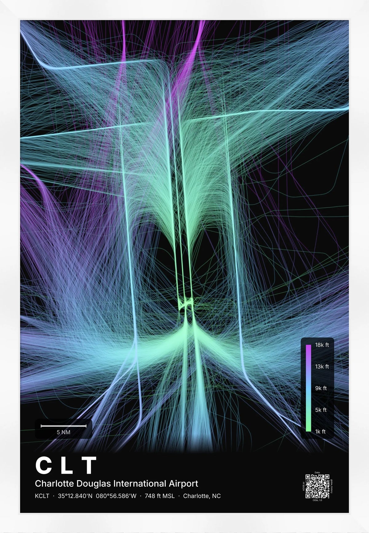 CLT flight path map — Prism theme · Dark [material:framed_white]