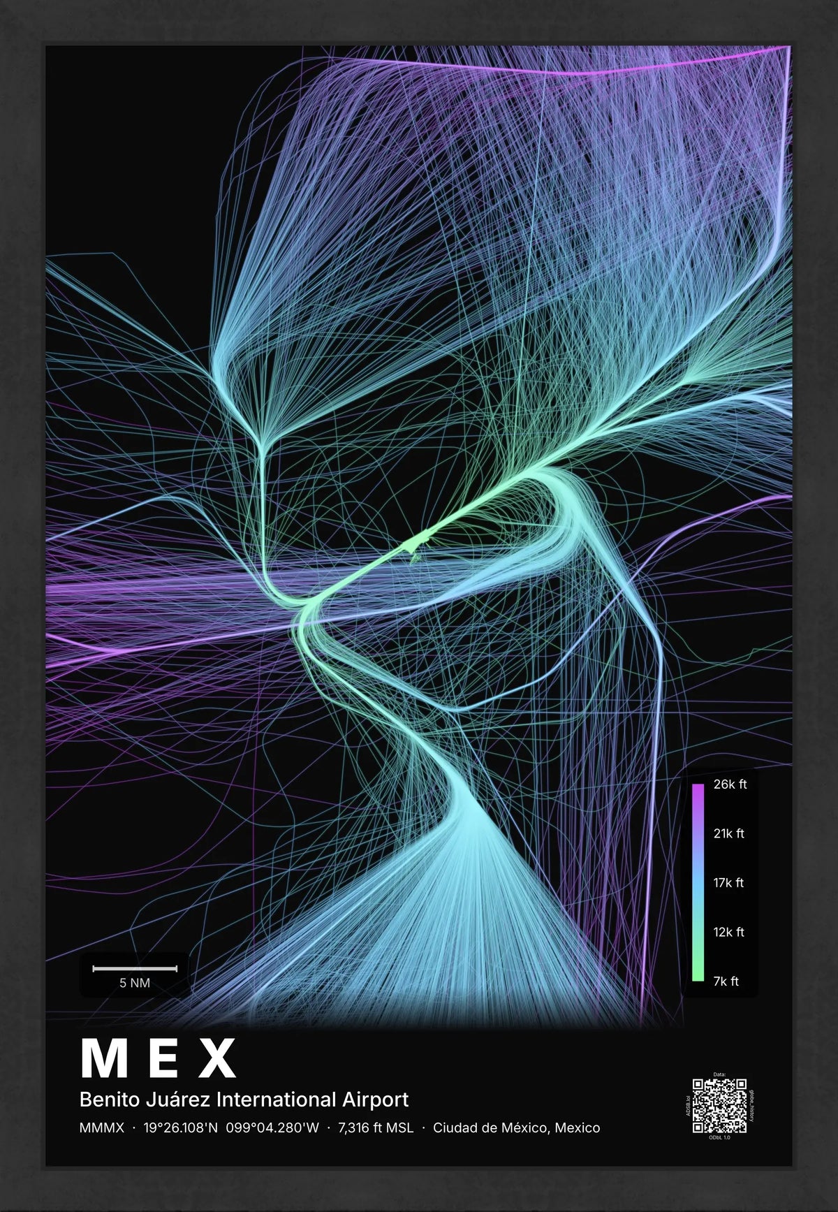 MEX flight path map — Prism theme · Dark [material:framed_black]