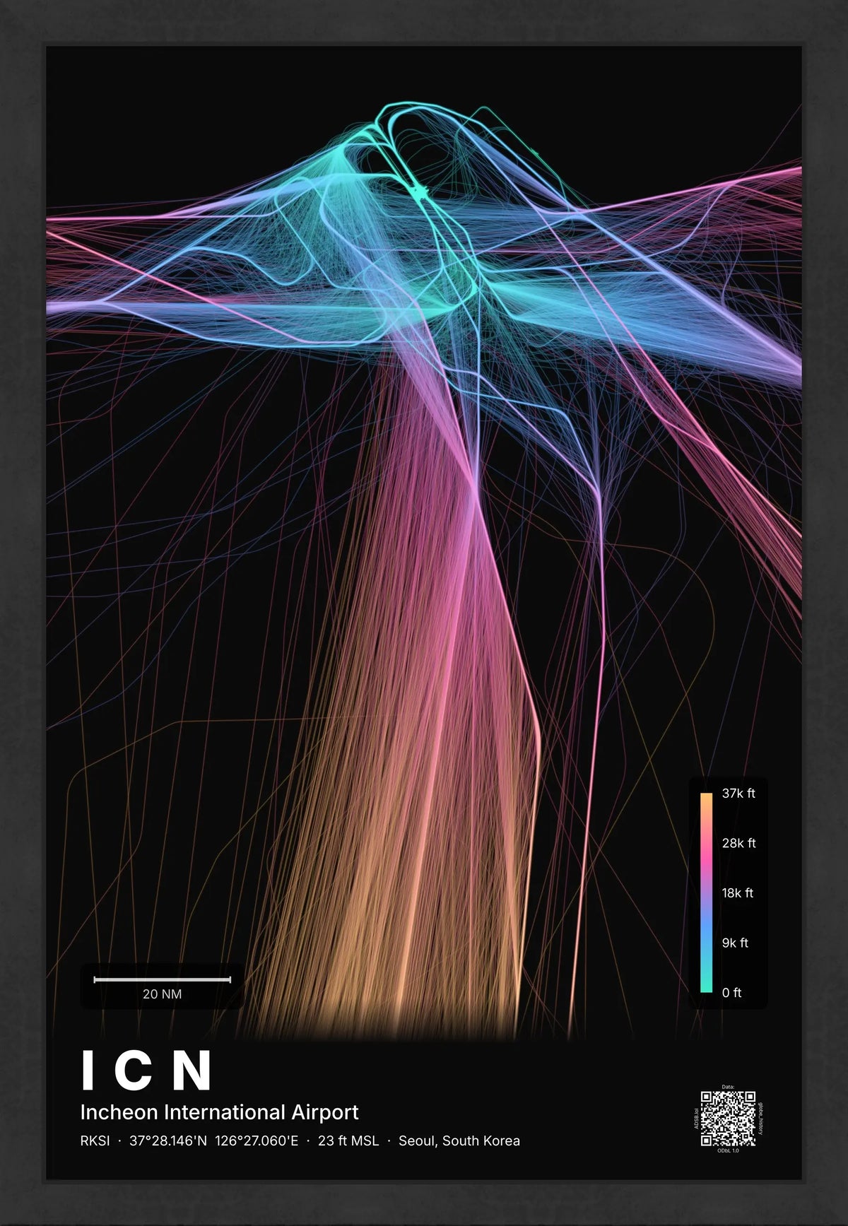 ICN flight path map — Aurora theme · Dark [material:framed_black]