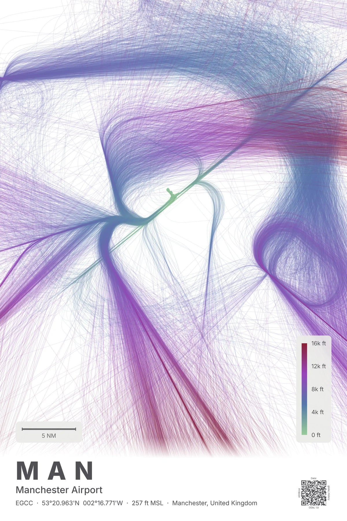 MAN flight path map — Prism theme · Light