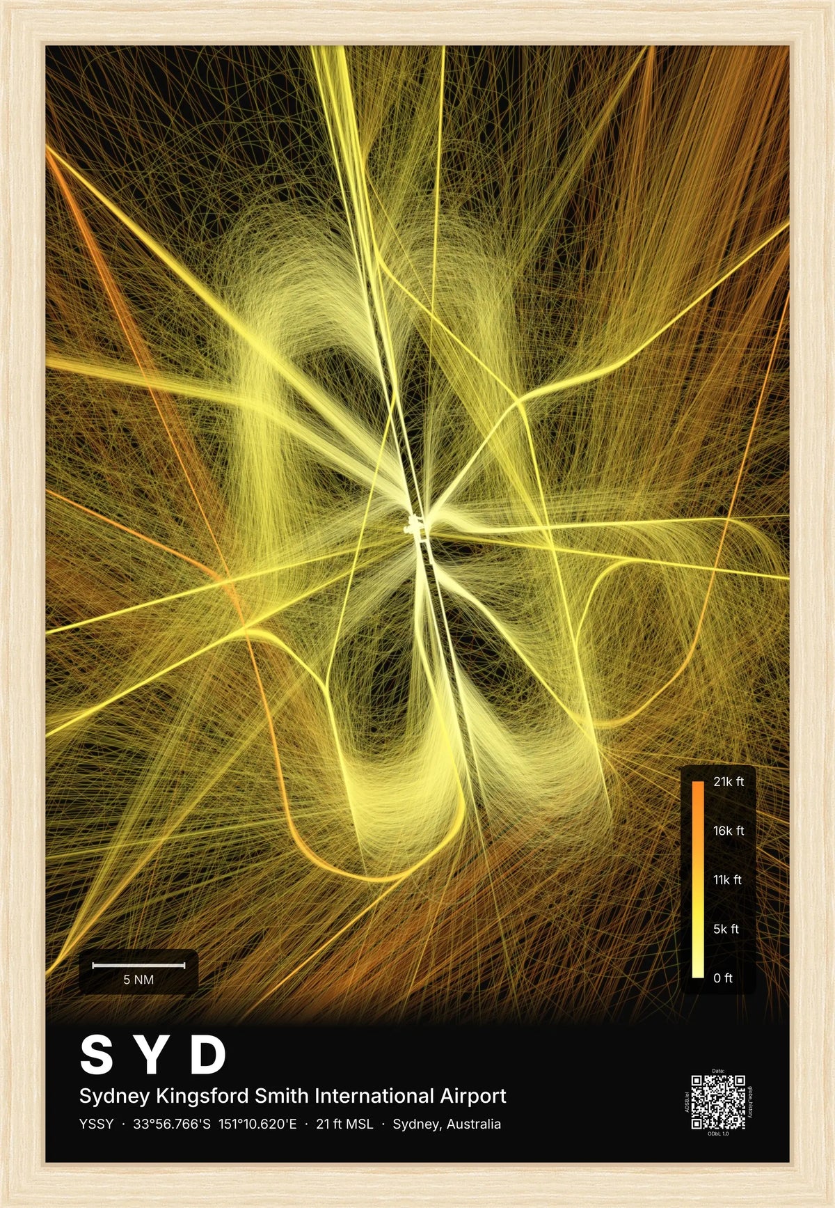SYD flight path map — Solana theme · Dark [material:framed_natural]