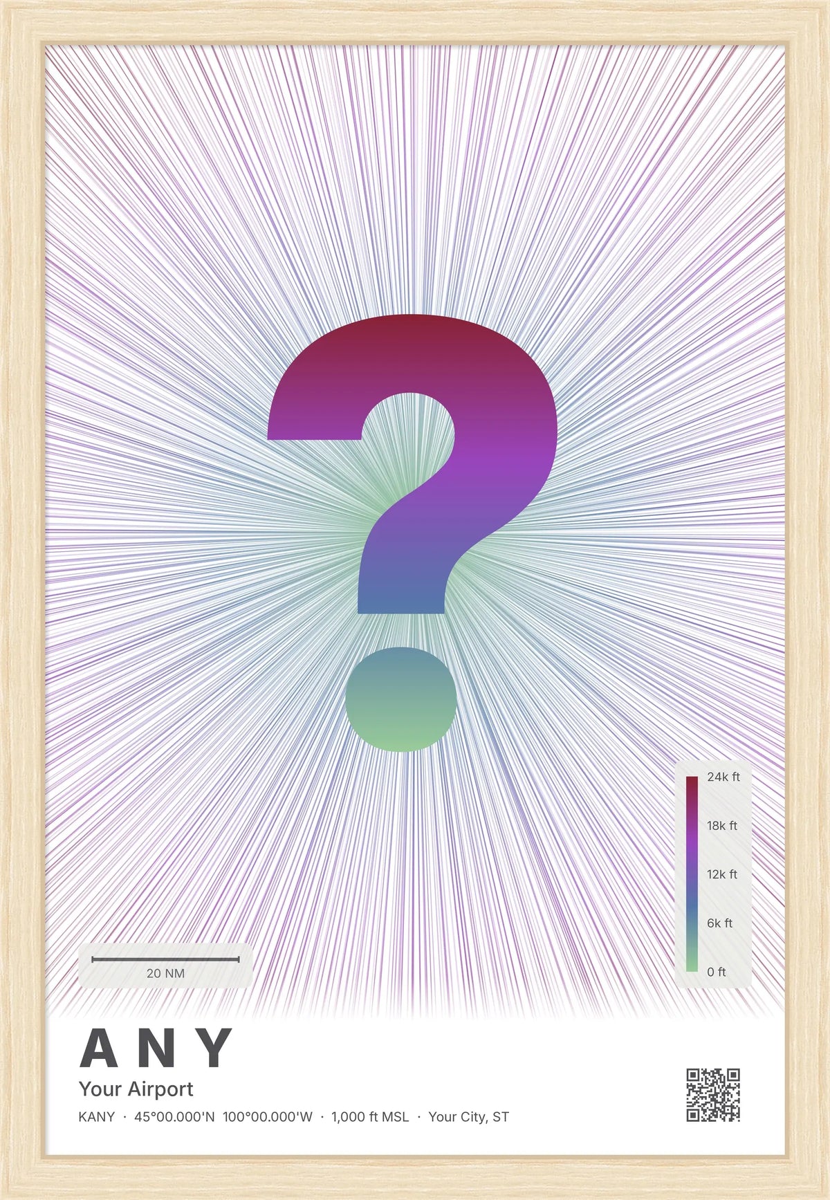 Custom airport print — Prism theme · Light [material:framed_natural]