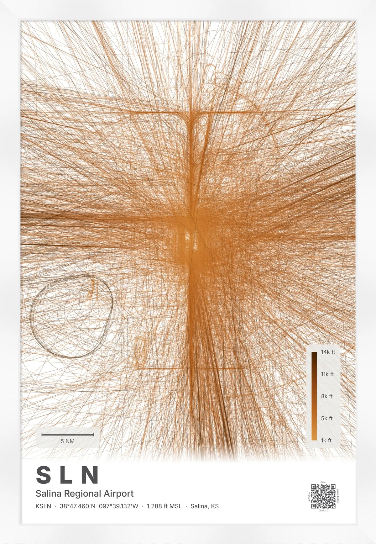 SLN flight path map — Solana theme · Light [material:framed_white]