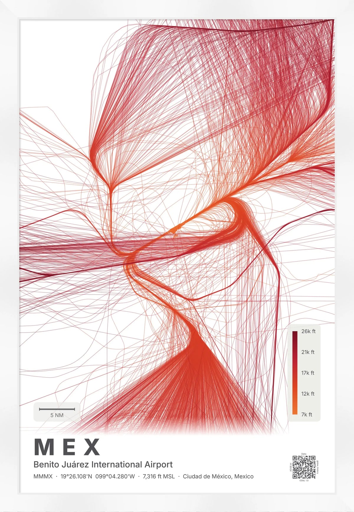 MEX flight path map — Inferno theme · Light [material:framed_white]