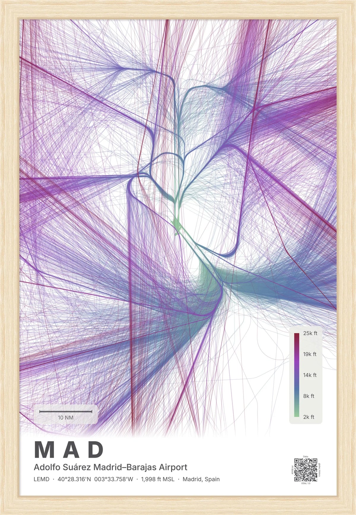 MAD flight path map — Prism theme · Light [material:framed_natural]